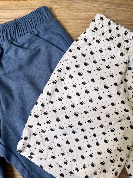 Kit duas peças / Short azul e branco