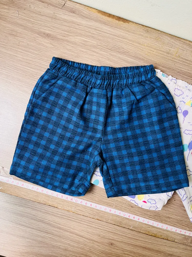 kit duas peças / short xadrez e com balões
