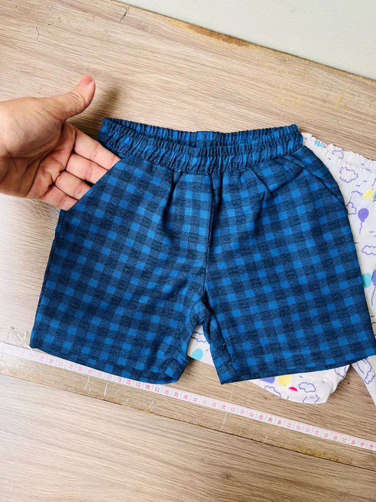kit duas peças / short xadrez e com balões