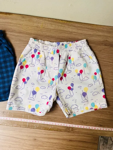 kit duas peças / short xadrez e com balões