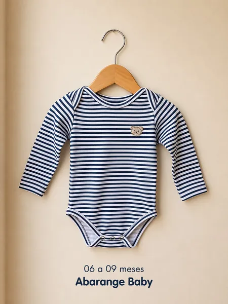 Body infantil com mangas longas, com listras