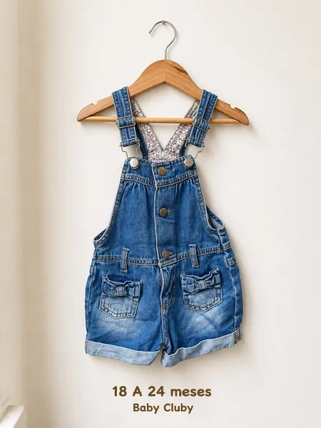 Jardineira infantil jeans