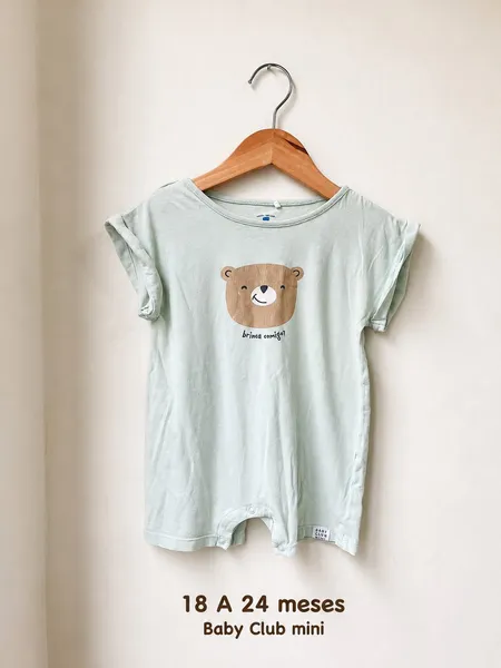Macaquinho infantil verde claro da Baby Blub Mini
