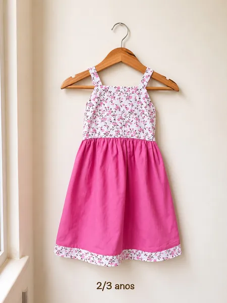Vestido infantil com estampa em tricoline