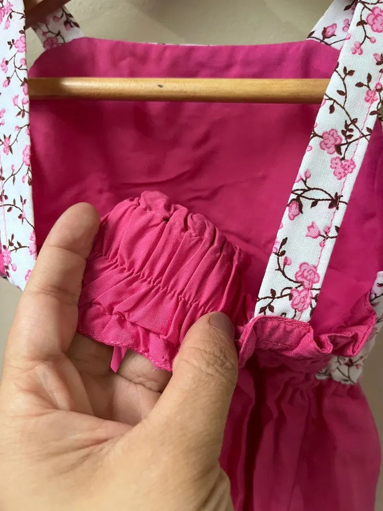 Vestido infantil com estampa em tricoline