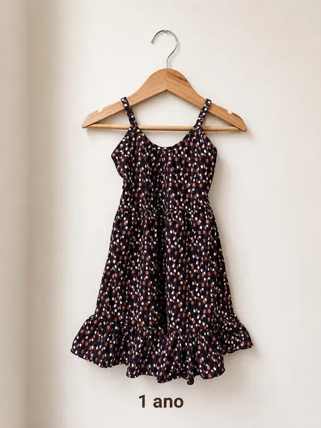 Vestido infantil viscose, alças reguláveis soltinho