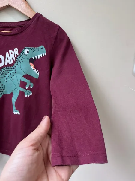 Camisa infantil com manga longa na cor roxa