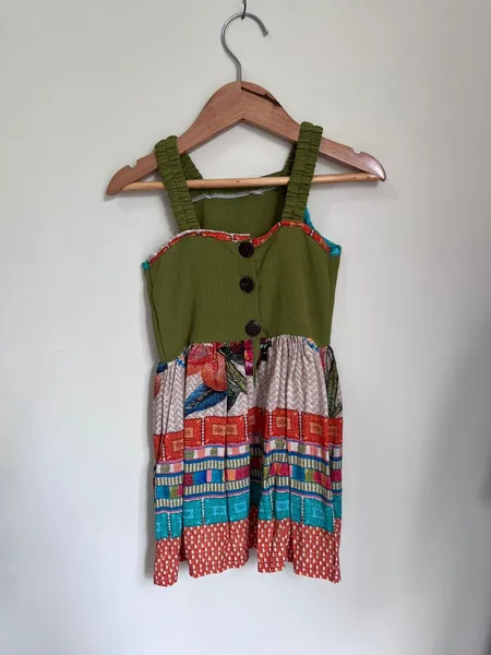 kit mãe e filha verde estampado