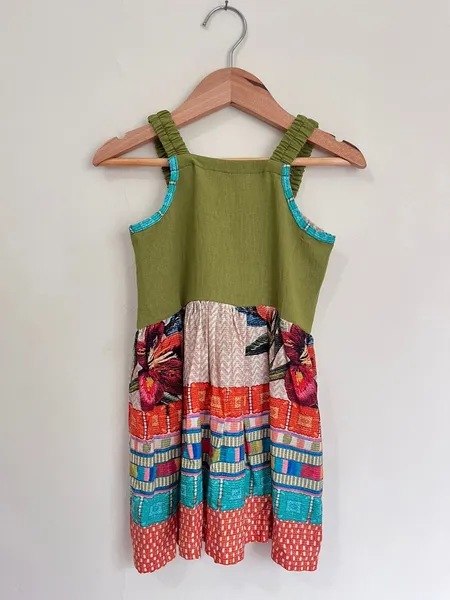 kit mãe e filha verde estampado