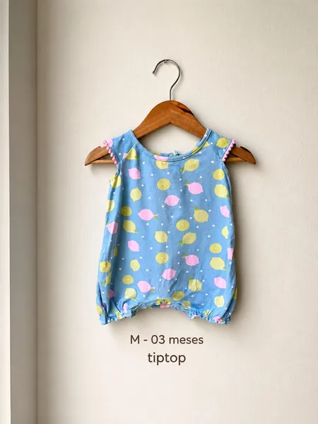 romper tiptop azul estampado 03 meses
