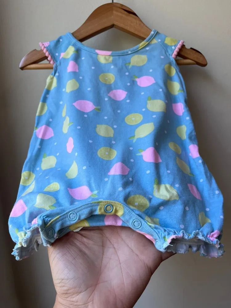 romper tiptop azul estampado 03 meses