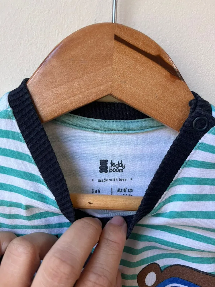 body infantil teddy boom 3 a 6 meses