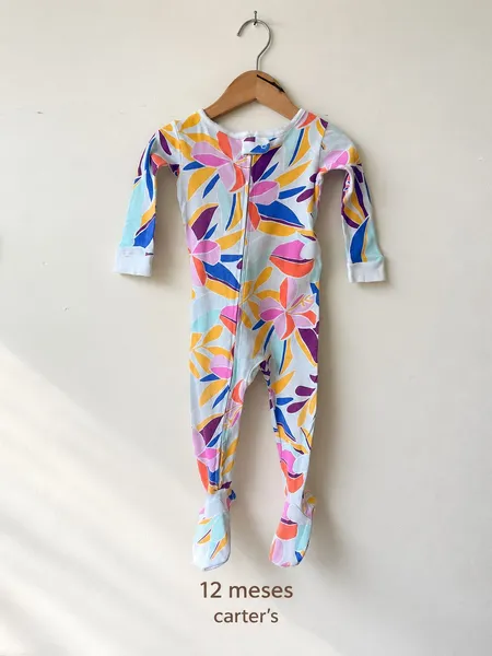 macacão pijama carters floral 12 meses