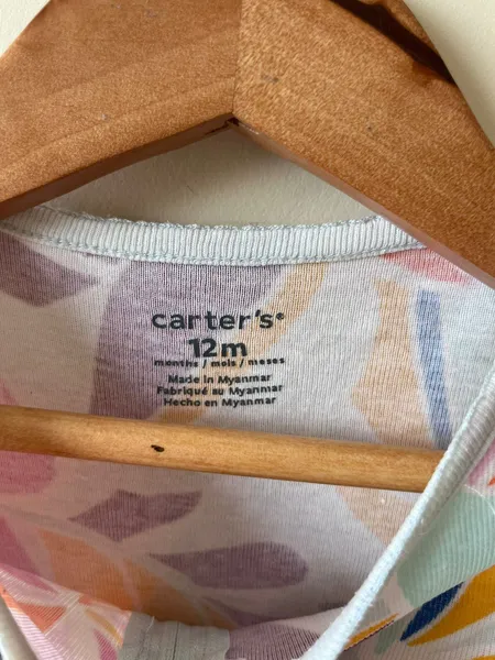 macacão pijama carters floral 12 meses
