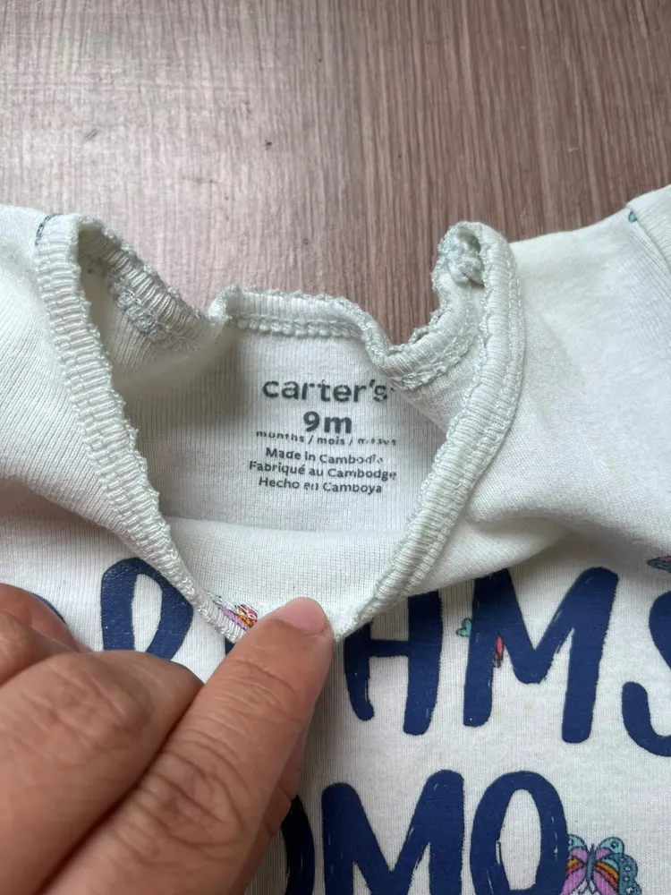 conjunto infantil carters blusa 9m short 18m