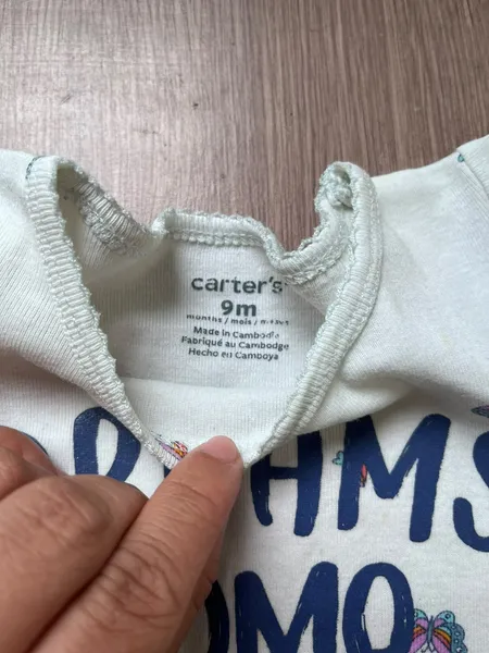 conjunto infantil carters blusa 9m short 18m