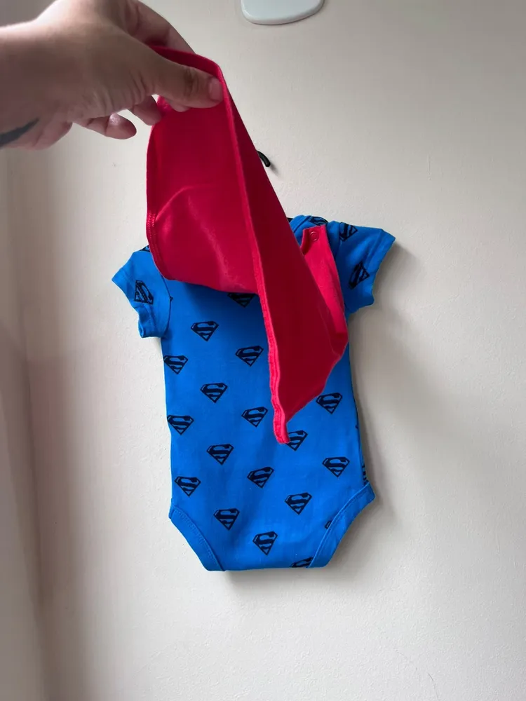 body infantil dc comics superman 0-3 meses
