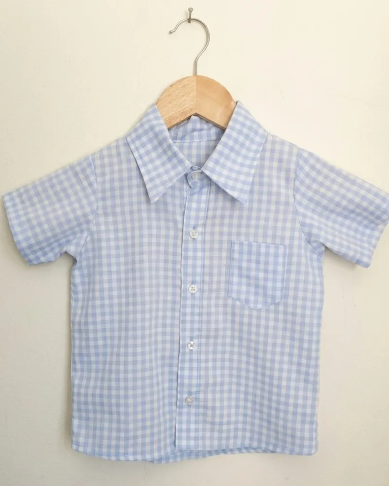 colete fem e camisa infantil xadrez azul tal mae e filho