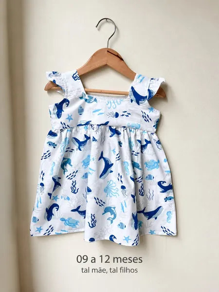 vestido infantil tal mãe, tal filhos 9 a 12 meses
