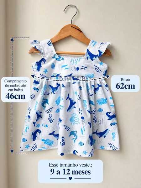 vestido infantil tal mãe, tal filhos 9 a 12 meses