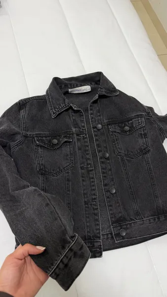 jaqueta jenas preta alcance jeans nova