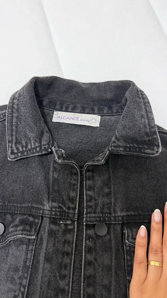 jaqueta jenas preta alcance jeans nova