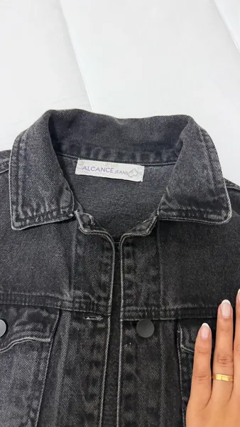 jaqueta jenas preta alcance jeans nova