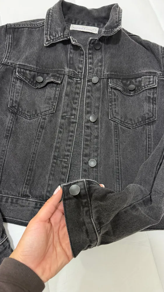 jaqueta jenas preta alcance jeans nova