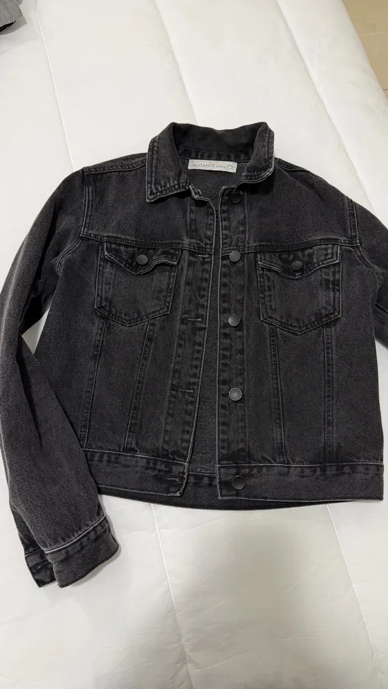 jaqueta jenas preta alcance jeans nova