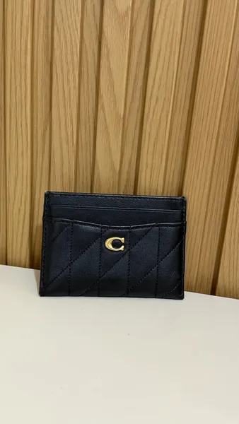 porta cartao coach essential quilting preto