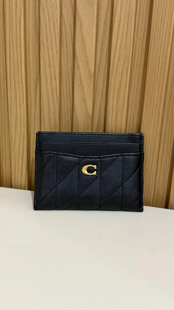 porta cartao coach essential quilting preto