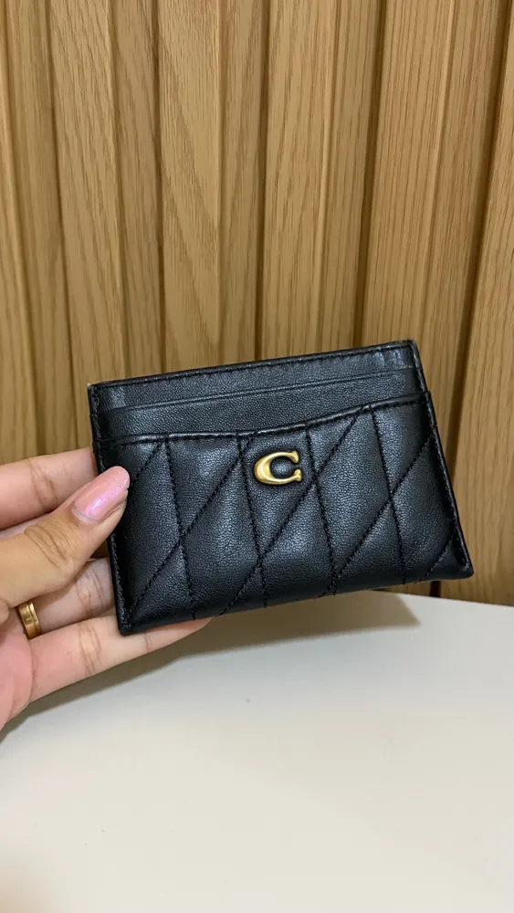 porta cartao coach essential quilting preto
