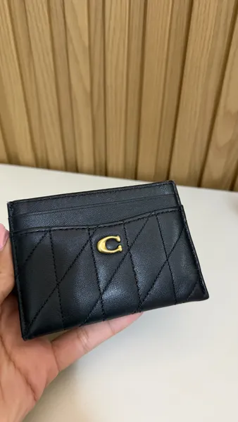 porta cartao coach essential quilting preto