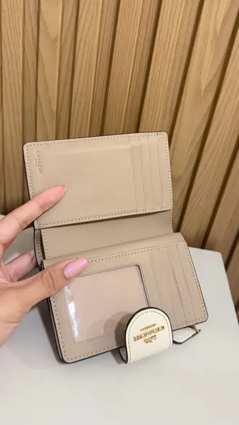 carteira coach medium bege original