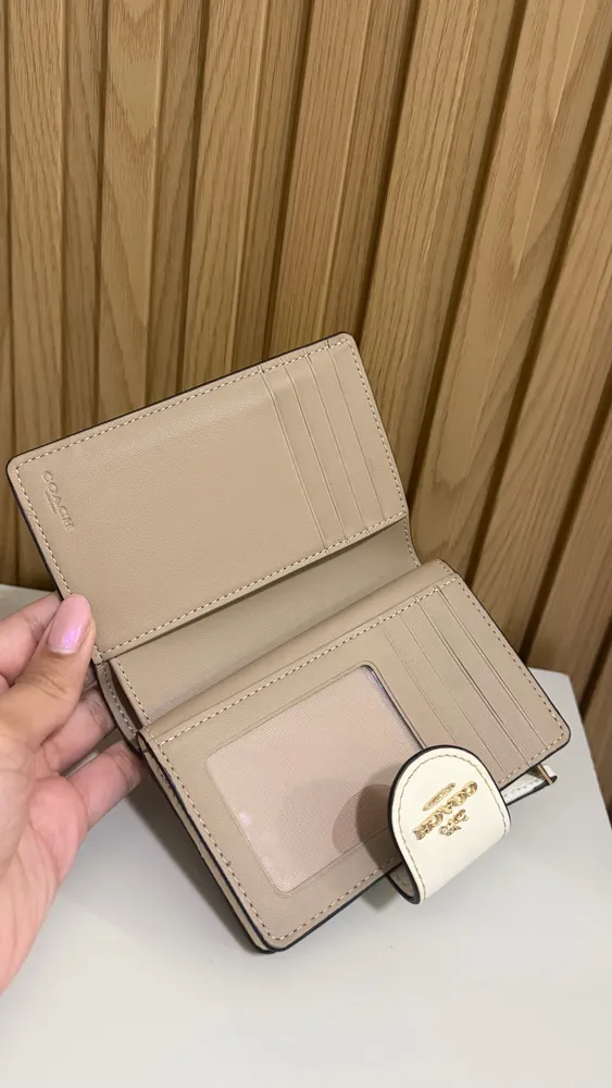 carteira coach medium bege original