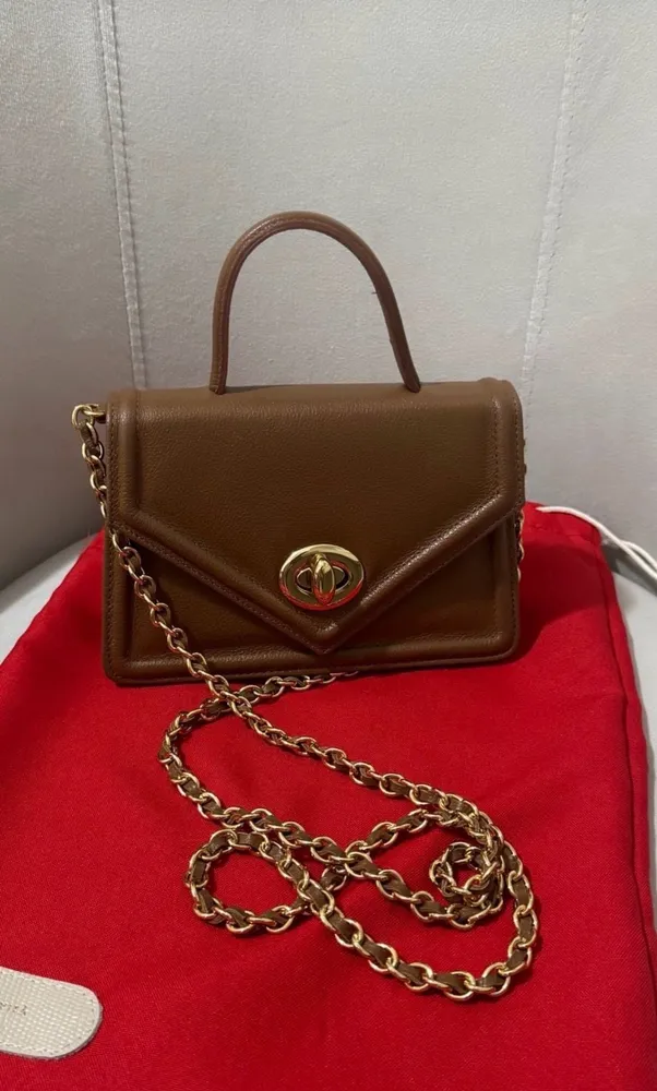 Bolsa caramelo Couro legitimo festivita