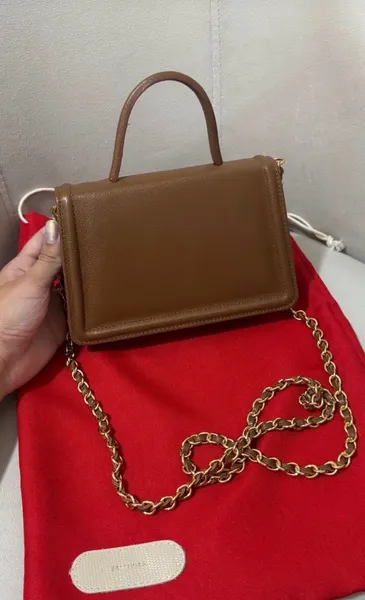 Bolsa caramelo Couro legitimo festivita