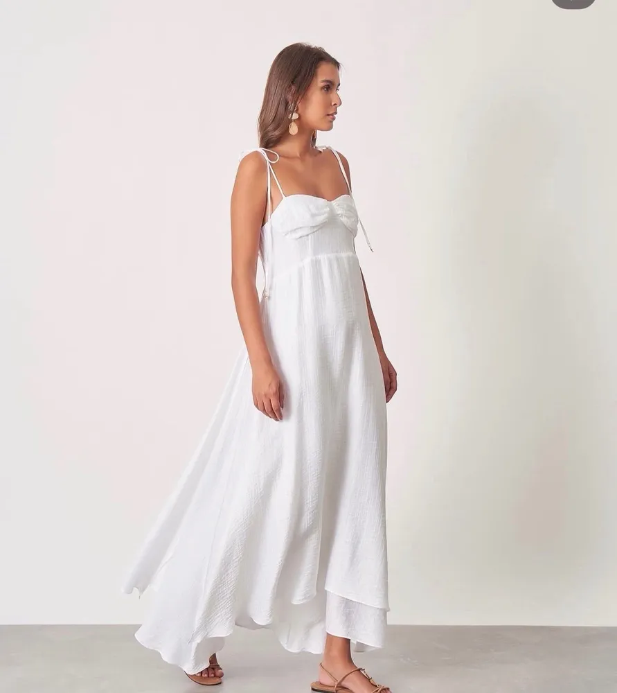 vestido branco midi bem me quer