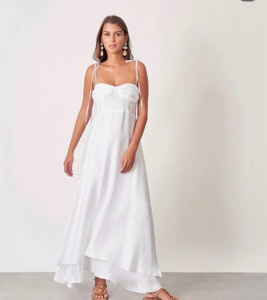 vestido branco midi bem me quer