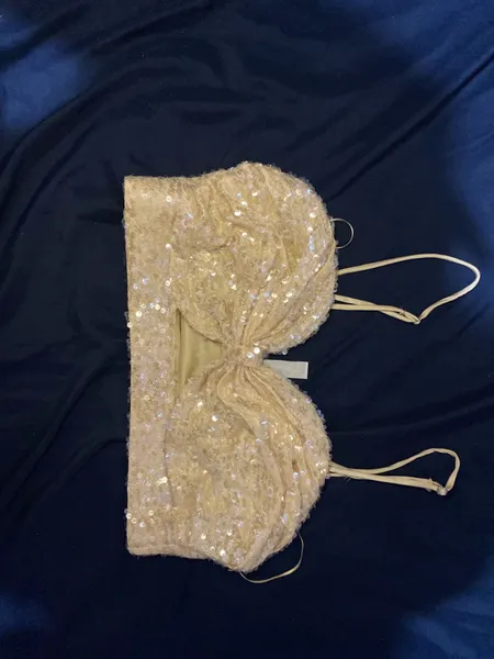 Cropped de lantejoulas Renner (Tam m)