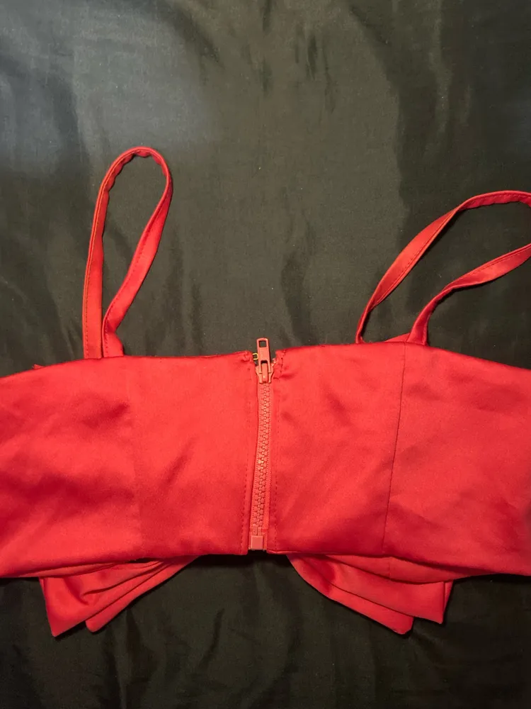 Top de laço rosa pink- feito à mão
