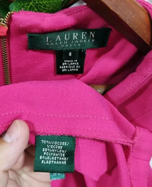 vestido lauren ralph lauren pink 40