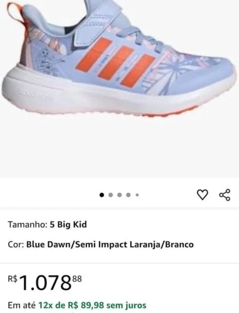 tênis Adidas Disney tamanho 32