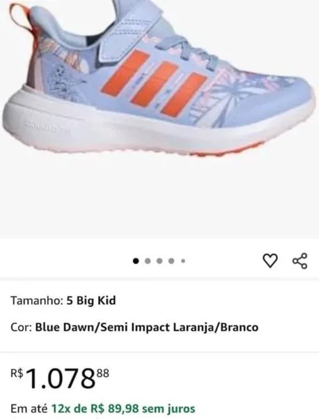 tênis Adidas Disney tamanho 32