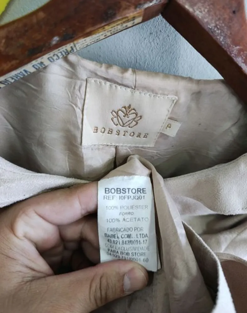 jaqueta feminina bobstore textura aveludada
