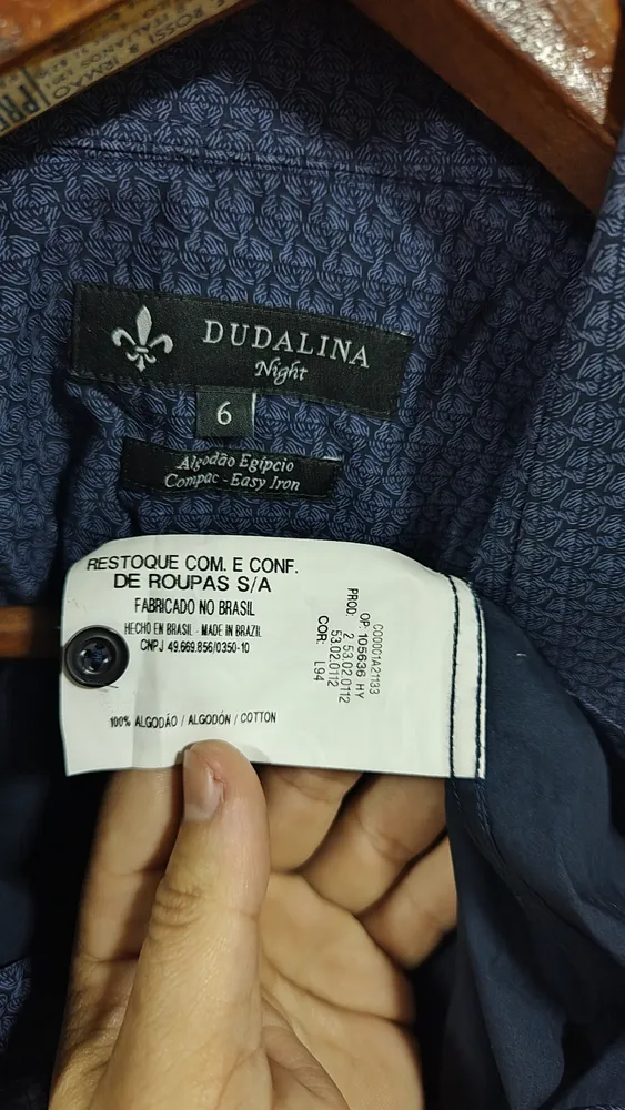 camisa masculina Dudalina night, tamanho 6