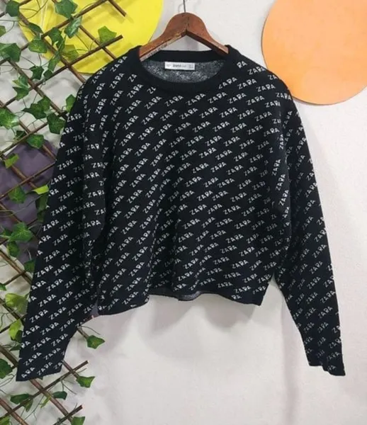 blusa feminina cropped da zara knit, tamanho p