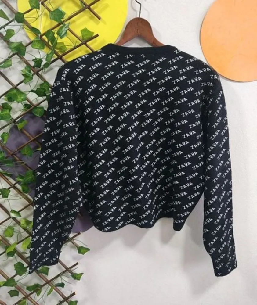 blusa feminina cropped da zara knit, tamanho p