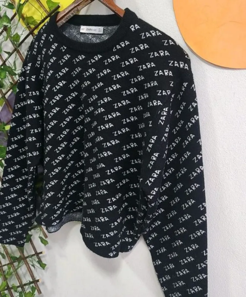 blusa feminina cropped da zara knit, tamanho p