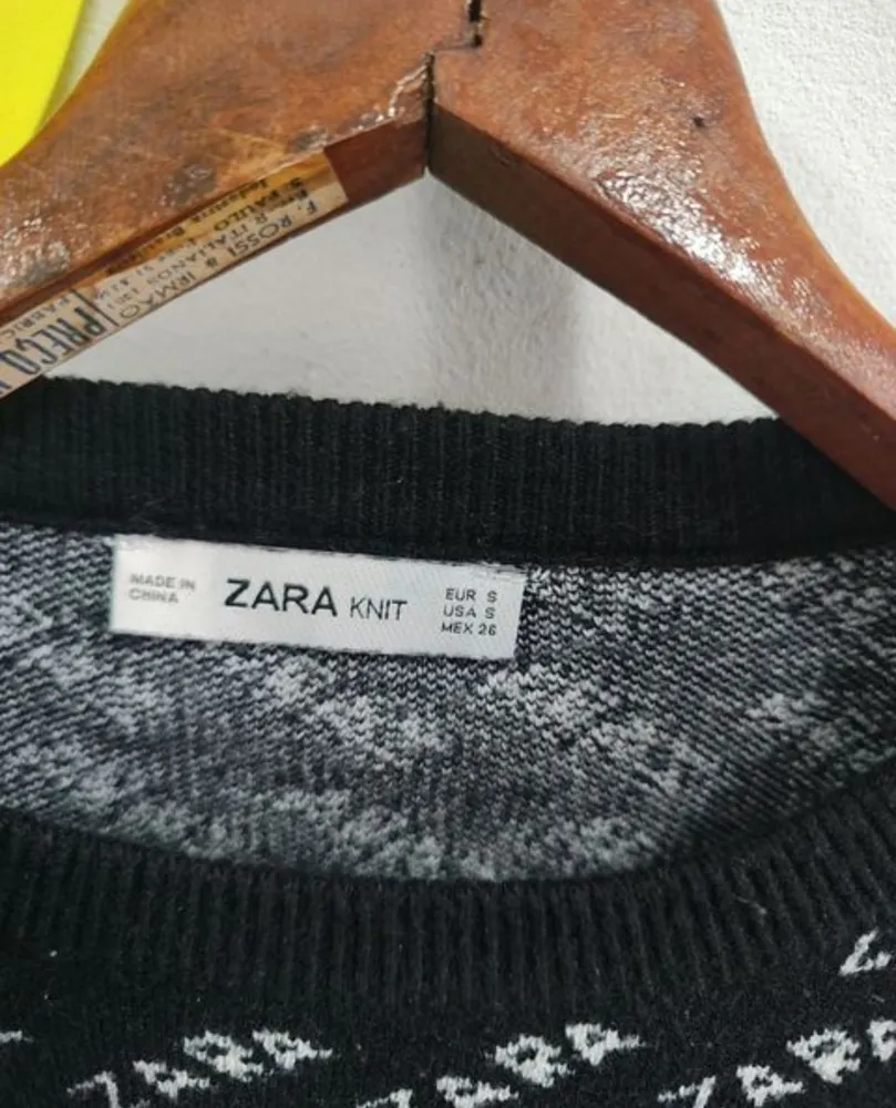 blusa feminina cropped da zara knit, tamanho p